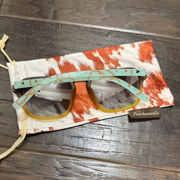 Knockaround Cool Ranch Polarized Women's Sunglasses - Brown and Gold - Picture 9 of 11